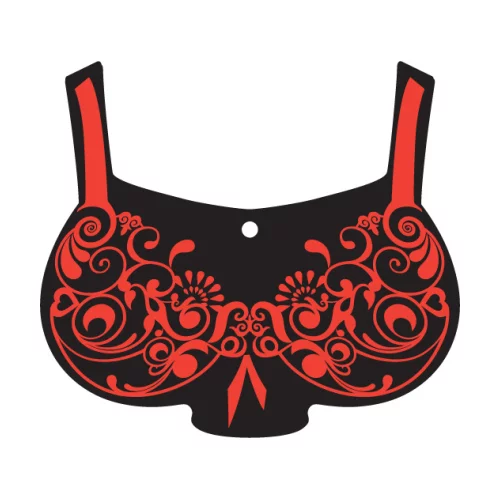 Désodorisant suspendu en forme de soutien-gorge ou de lingerie.