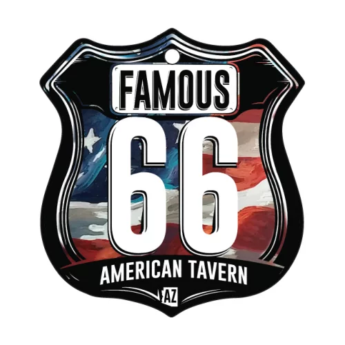 Route 66 Shield Shaped Hanging Air Freshener