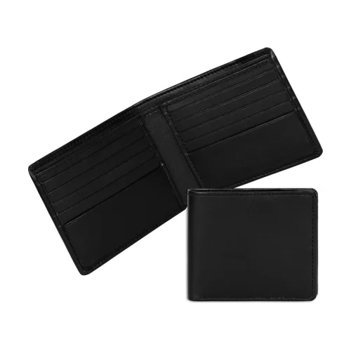 Portefeuille en cuir végétalien noir minuit pour homme de designer Ashlin®