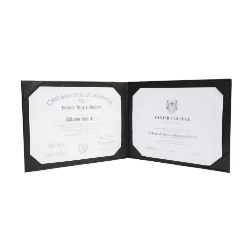 Porte-certificats double en cuir Napa Ruskin Napoli de designer Ashlin® - Format paysage