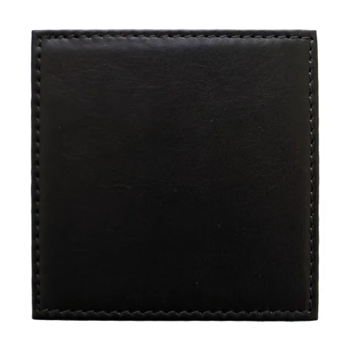 Sous-verre carré exécutif en cuir noir minuit Ashlin® Designer Stratford en cuir et similicuir