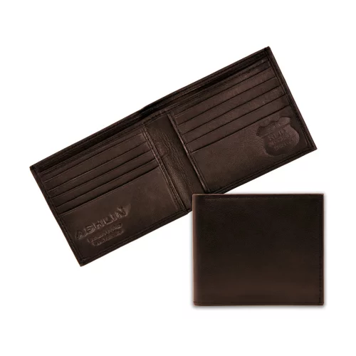 Portefeuille en cuir Napa cachemire brun expresso Ashlin Designer Bernard avec protection RFID et 10 poches pour cartes