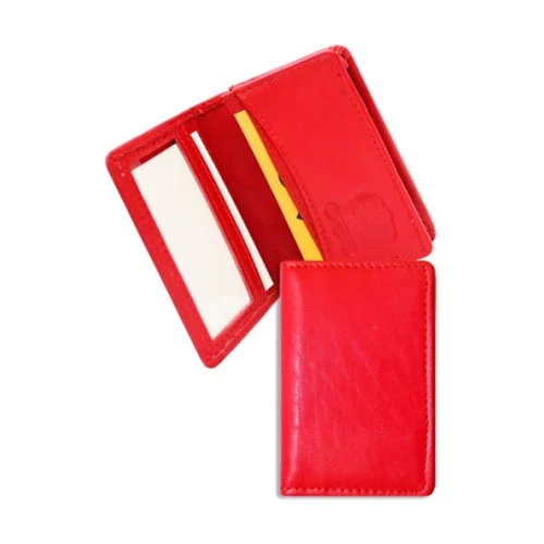 Porte-cartes de visite en cuir granuleux avec protection RFID Ashlin® Designer Francois et section pour carte d'identité