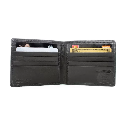 Portefeuille Ashlin® Designer Bernard RFID Bifold en cuir Napa Georgio avec 10 poches pour cartes