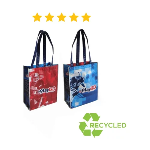 Sac fourre-tout en RPET laminé en couleur pleine