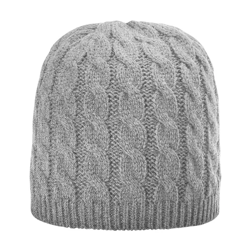 Cable Knit Beanie Without Fold/Cuff