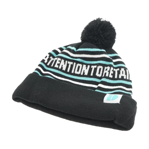 Woven Label Pom-Pom Beanie