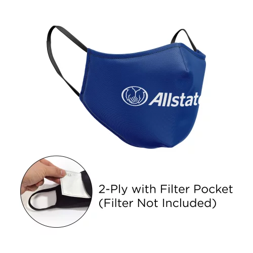 Masque - 3D (sans passepoil) 2 plis en coton avec poche, sérigraphié, oreilles fixes, adulte