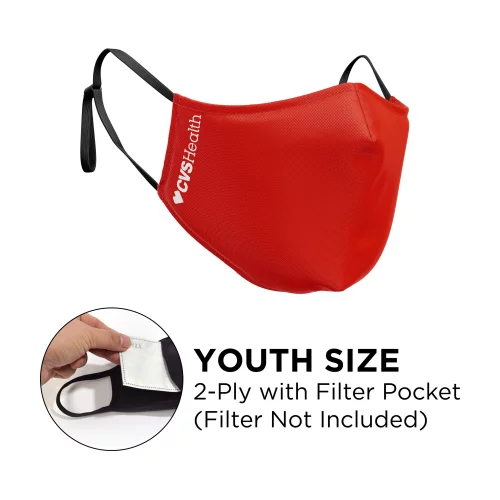 Masque - 3D (sans bordure) 2 épaisseurs avec poche en coton sérigraphié ajustable pour jeunes