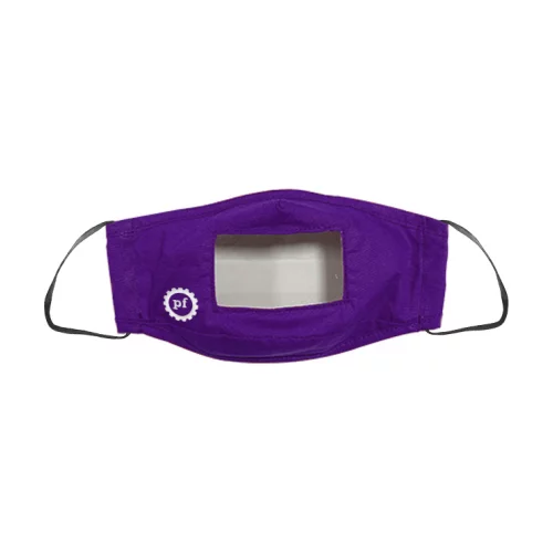 Masque - 3D 2 plis en coton sérigraphié avec fenêtre pour adulte