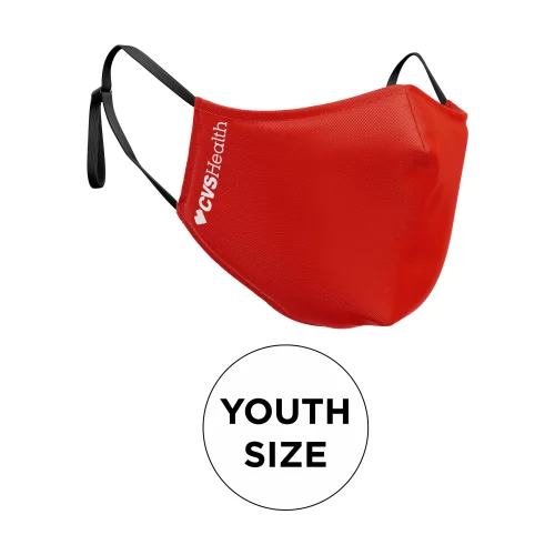 Masque - 3D (sans bordure) en coton 2 plis sérigraphié ajustable pour jeunes.