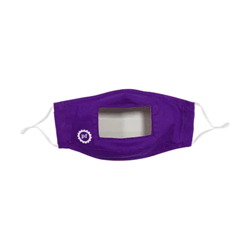 Masque - 3D 2 plis en coton sérigraphié avec fenêtre ajustable pour adulte