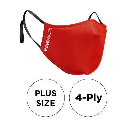 Masque - 3D (sans bordure) en coton 4 plis sérigraphié ajustable pour oreilles de grande taille