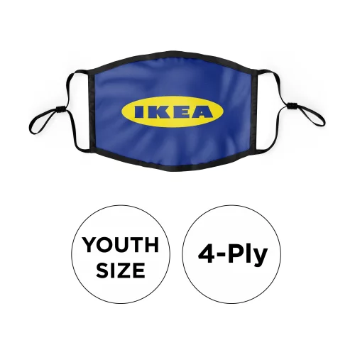 Masque - Plat 4 plis en coton sérigraphié ajustable pour jeunes