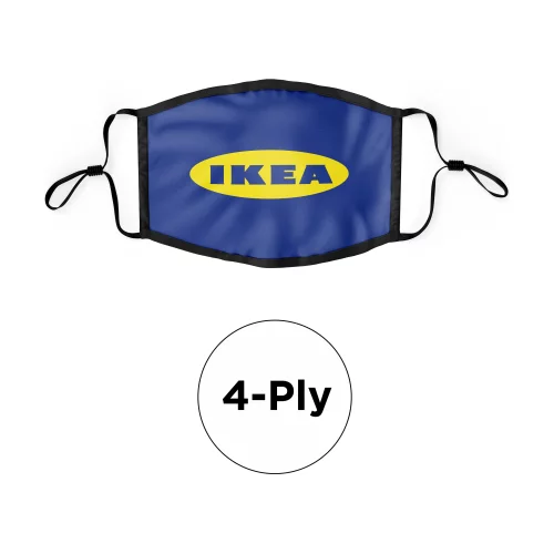 Masque - Plat 4 plis en coton sérigraphié ajustable pour adulte