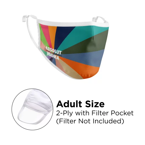 Masque - 3D 2 plis avec poche en polyester couleur pleine ajustable pour adulte