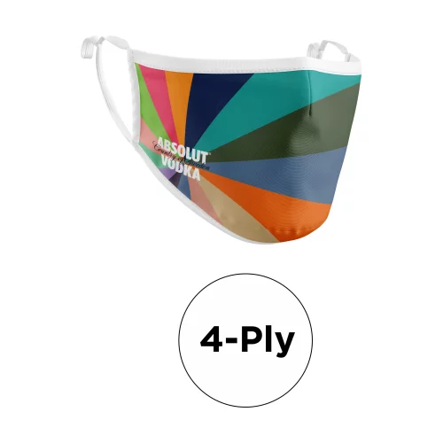 Masque - Polyester 3D 4 plis en couleur pleine ajustable pour adulte