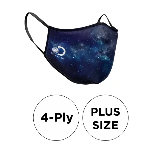 Masque - Polyester 3D 4 plis en couleur pleine taille fixe avec oreilles ajustables