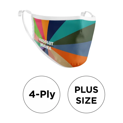 Masque - Polyester 3D 4 plis en couleur pleine ajustable avec oreilles de grande taille