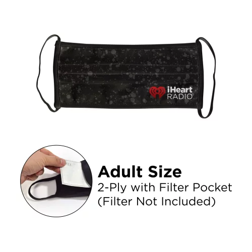 Masque plissé 2 plis avec poche en polyester plein couleur pour adulte fixe