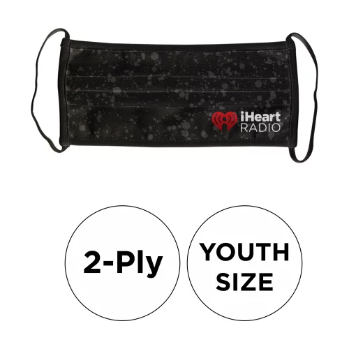 Masque - Plissé 2 plis en polyester de couleur pleine pour jeunes fixe