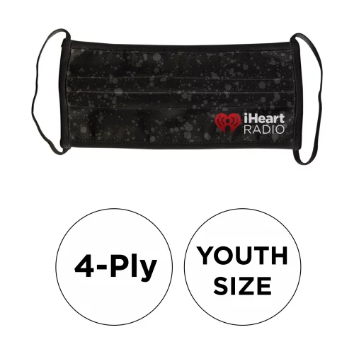 Masque - Plissé 4 plis en polyester de couleur pleine pour jeunes fixe