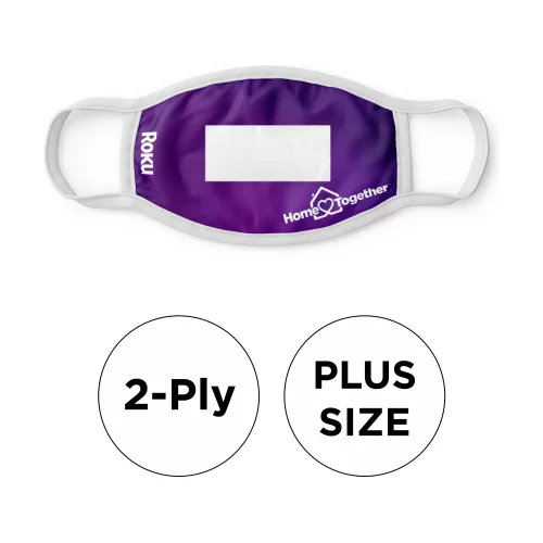 Masque avec fenêtre en PVC 2 plis en polyester couleur pleine fixe plus