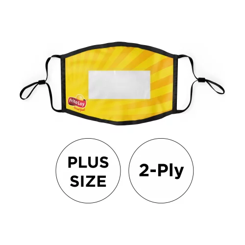 Masque avec fenêtre en PVC 2 plis en polyester de couleur pleine ajustable avec des oreilles de grande taille.