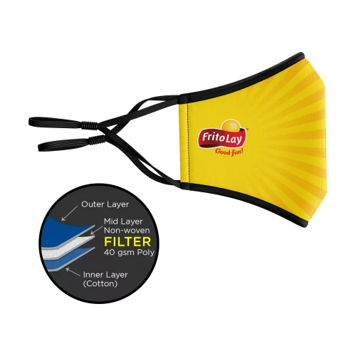 Masque avec filtre cousu - Polyester 3D 3 plis en couleur pleine ajustable pour adulte.