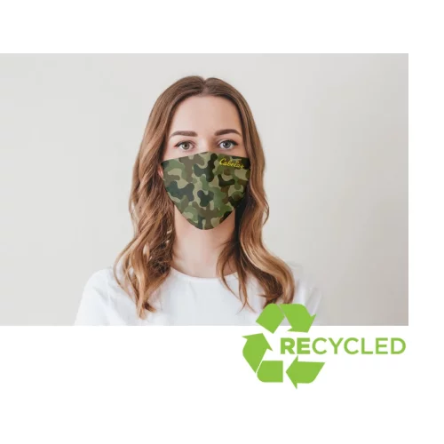 Masque facial en RPET recyclé sublimé à 2 plis avec poche