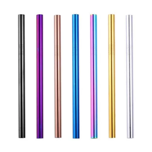 Single Stainless Stainless Steel Straw - straight (6mm) - COLORED