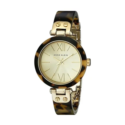 Montre bracelet en écaille de tortue et en or pour femme Anne Klein