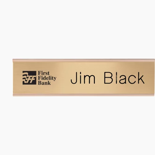 Plaque de bureau et mur en plastique 2 plis gravée uniquement : 8" x 2"