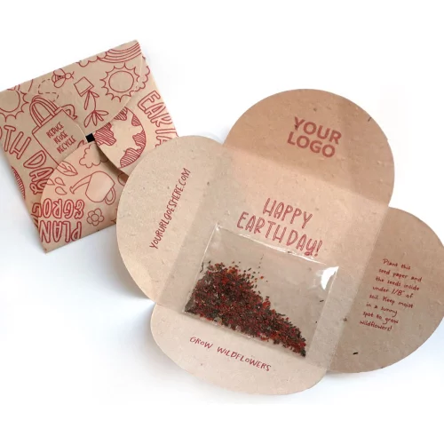Carte de pétales plantables pour la Journée de la Terre avec sachet de graines