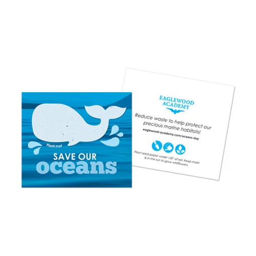 Save Our Oceans Plantable Whale Card, 2-Sided
