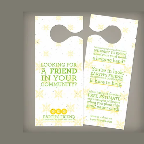 Heurtoir de porte en papier ensemencé, recto-verso