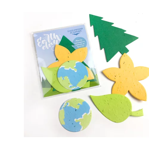 Pack de formes de papier en graines de nature à face unique