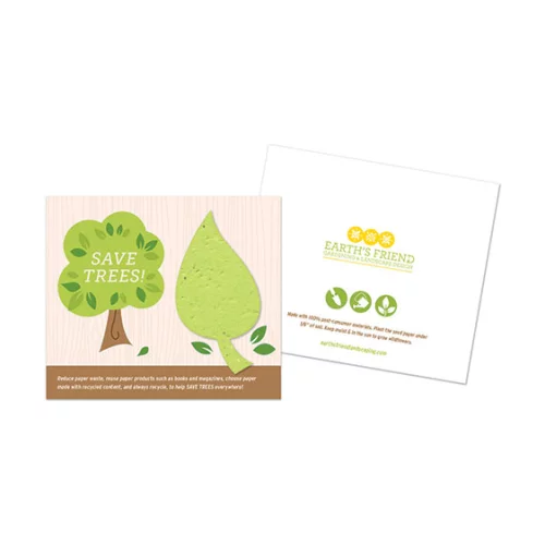Save Trees Plantable Leaf Cards, 2-Sided