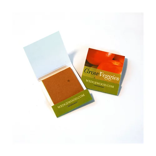 Small Seed Paper Matchbook (3 Rectangle Swatches) - Veggie, 1-Sided