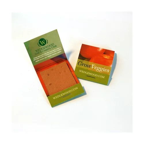 Small Seed Paper Matchbook (3 Rectangle Swatches) - Veggie, 2-Sided