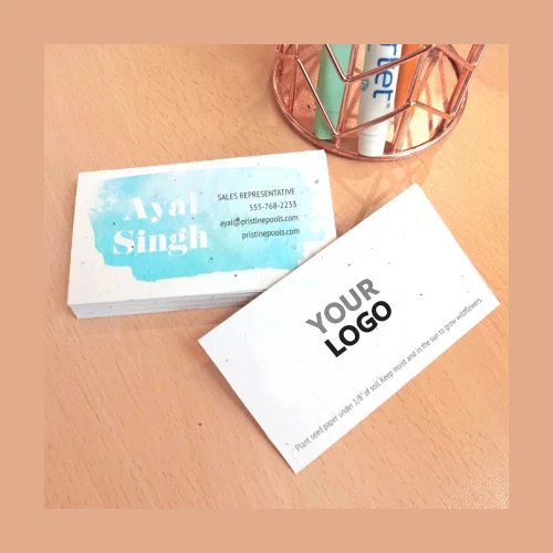 Watercolor Splash Seed Paper Business Cards