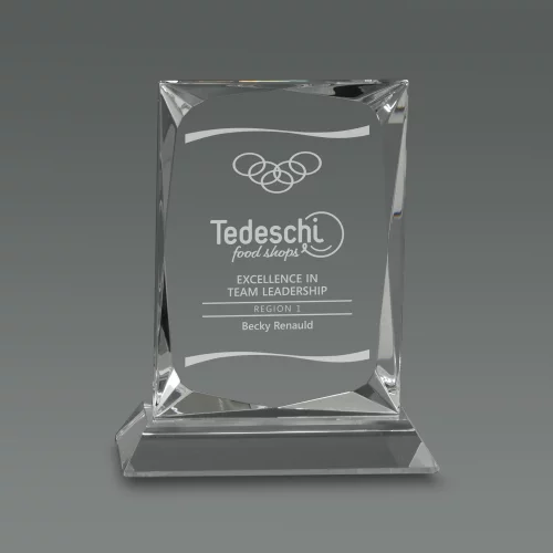 Prix en cristal biseauté vertical (7")