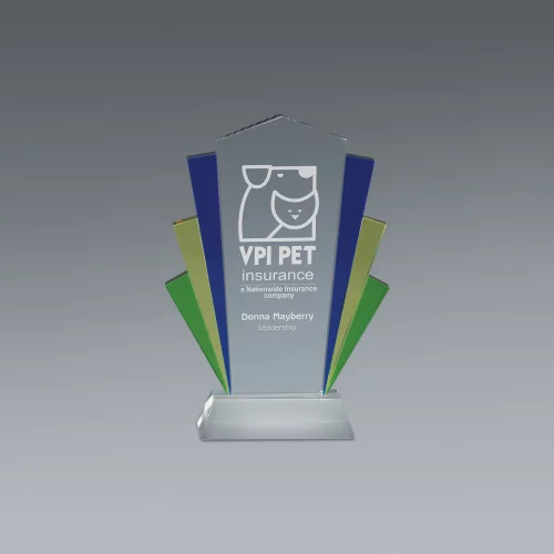 Prix en cristal bleu de style Art déco de grande taille