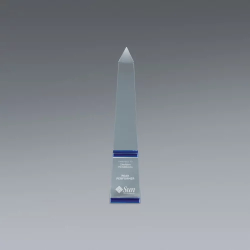 Prix en cristal bleu de l'Obélisque Large