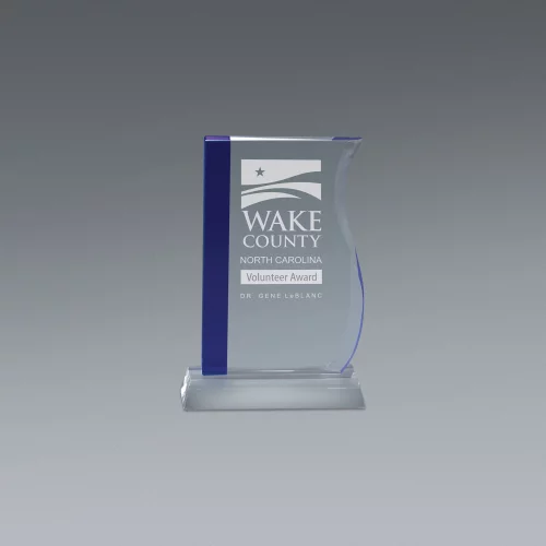Prix en cristal bleu Blue Wave Small