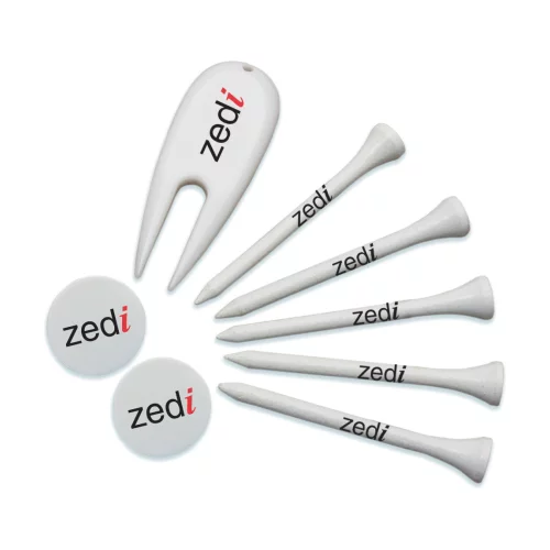 Ensemble de tees de golf avec 2 marqueurs et un outil de réparation de pitch.