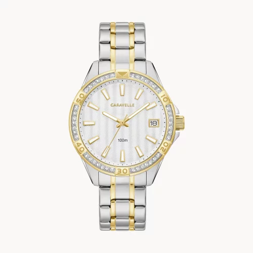 Montre Caravelle® Collection pour femmes en deux tons Aqualuxx avec cristaux