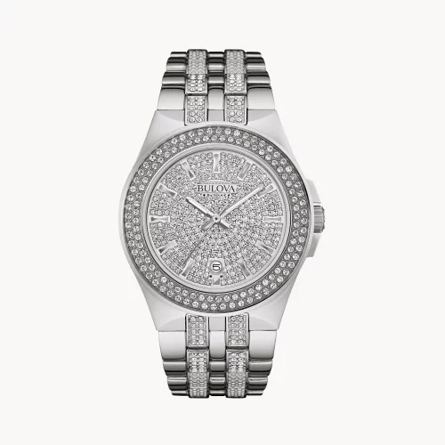 Montre Bulova® Crystal Collection pour homme, modèle Silver Phantom