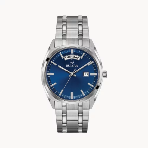 Montre Bulova® Classic Collection pour homme avec cadran rond bleu.