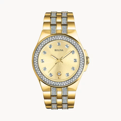 Montre Bulova® Crystal Collection pour homme, modèle Gold Phantom